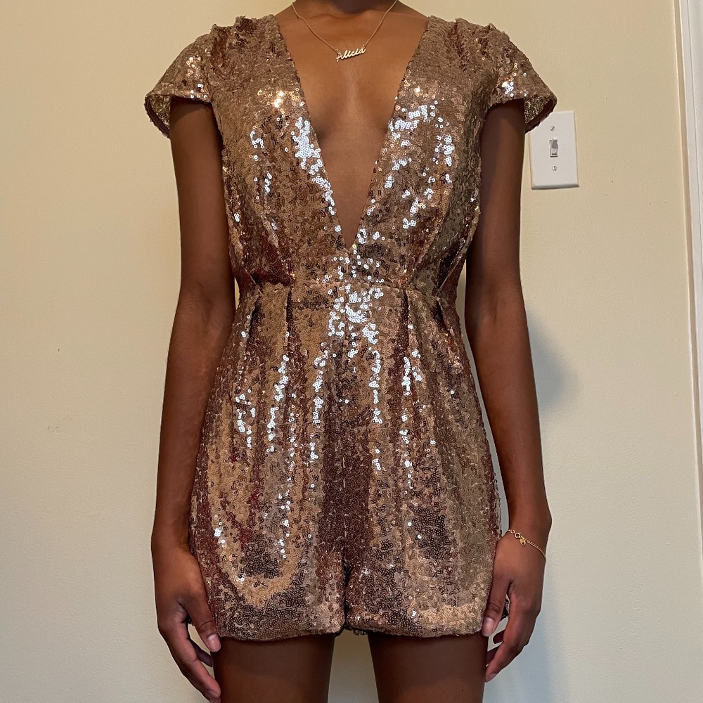 Gold Sequin Jumpsuit- Akira